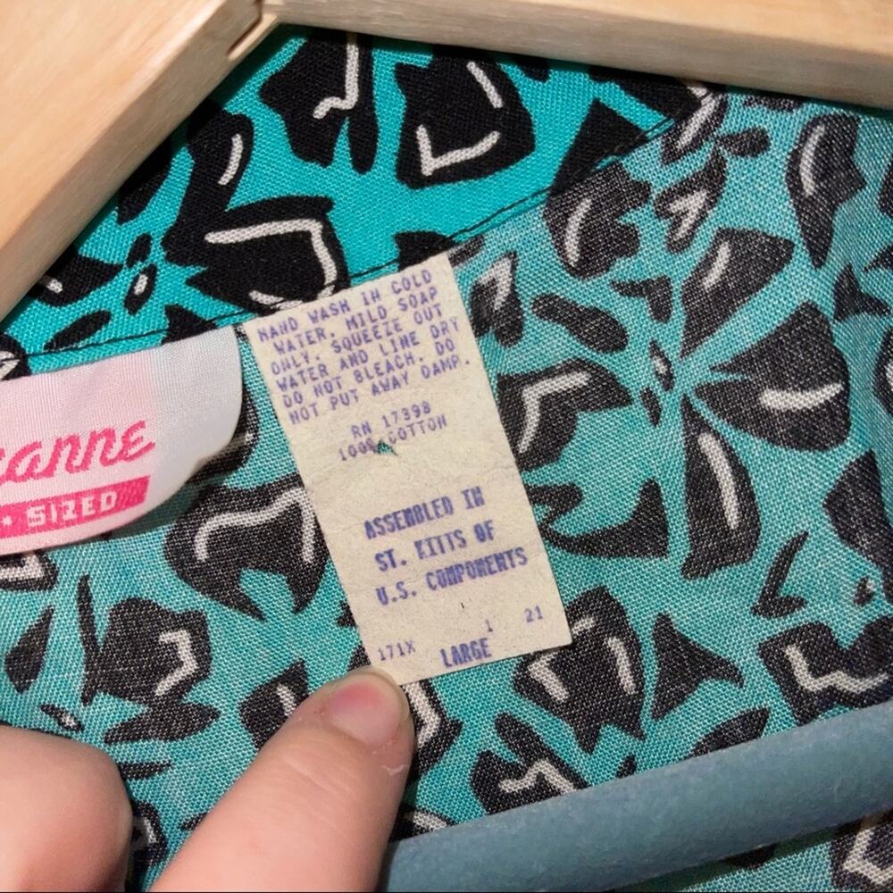 Vtg 80’s Roxanne Geometric Print Cinched Romper - image 5